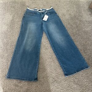 Flying Angel Wide Leg Women’s Jeans in Medium Blue